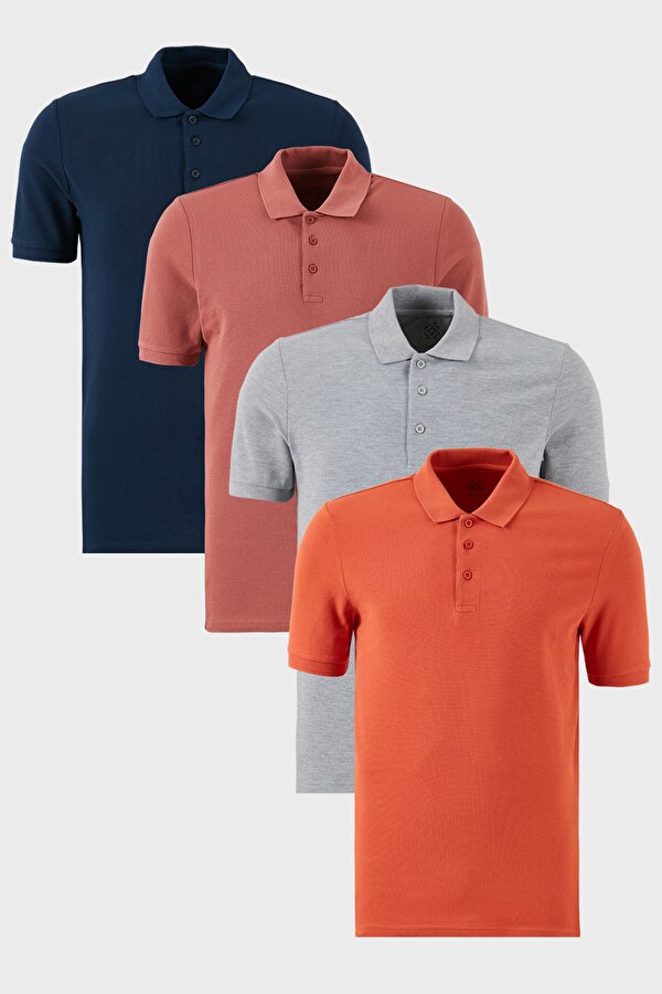 Buratti Erkek T Shirt 5902127S4 İndigo-Gri Melanj-Tarçın-Gül