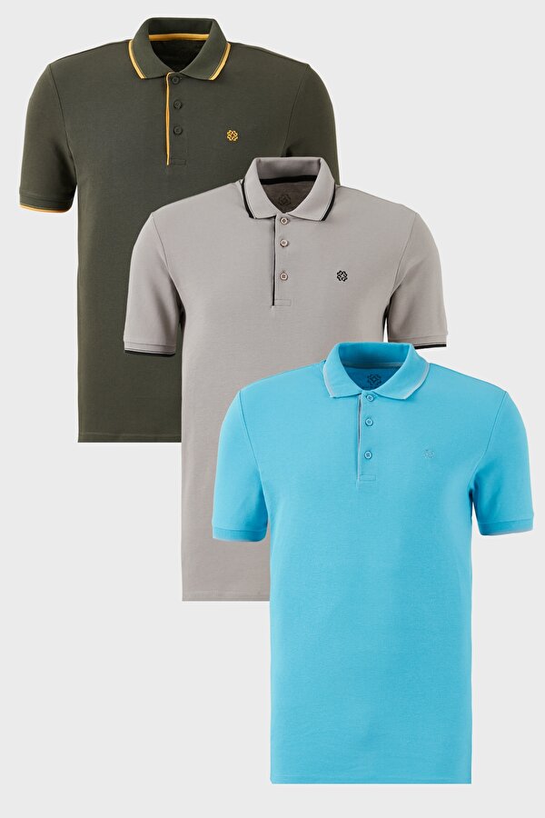 Buratti Erkek T Shirt 5902118S3 Aquamavi-Hakisarı-Taş