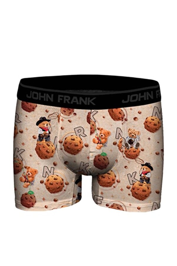 John Frank Dijital Baskılı Erkek Boxer JFBD348-TEDDY COOKIE