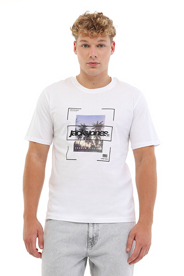 Jack & Jones JCOSYSTEMATIC TEE SS Beyaz Erkek Kısa Kol T-Shirt