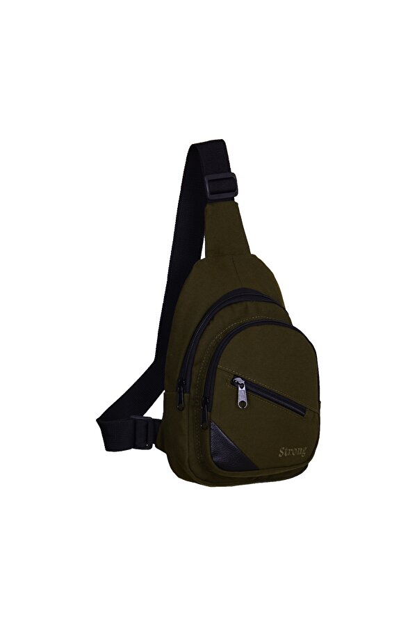 Strong Bag STRONG Kanvas Çapraz Askılı Göğüs ve Sırt Çantası,3 Renk Body Bag Çanta HAKİ YEŞİL