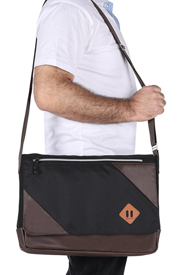 Strong Bag STRONG 15.6 İNCH Laptop Bölmeli Omuz Askılı Postacı Çantası KFT03 SİYAH