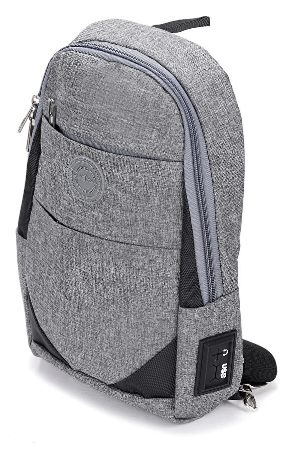 Strong Bag STRONG Kulaklık Çıkışlı Tek Kol Göğüs ve Sırt Çantası ,Çapraz Çanta Body Bag TK02 GRİ