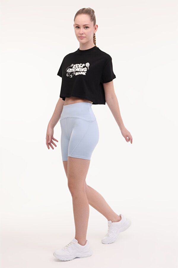Reebok CHECK CROP TEE Siyah Kadın Kısa Kol T-Shirt