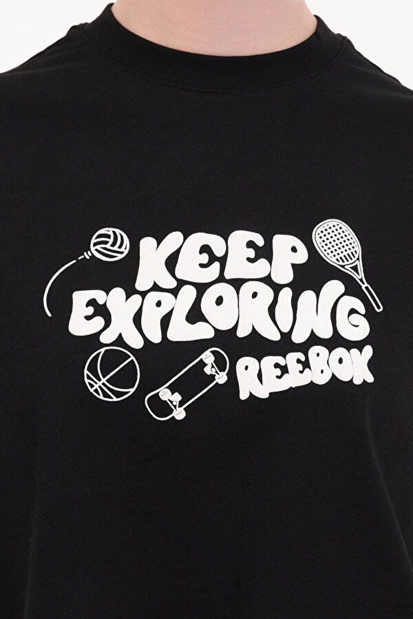 Reebok CHECK CROP TEE Siyah Kadın Kısa Kol T-Shirt
