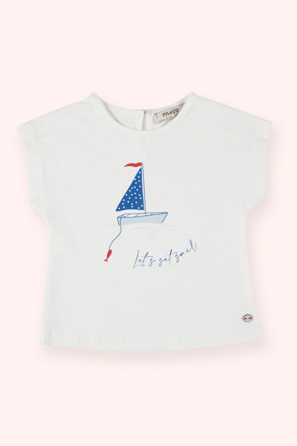 Panço Kız Çocuk  Baskı Detaylı T-Shirt