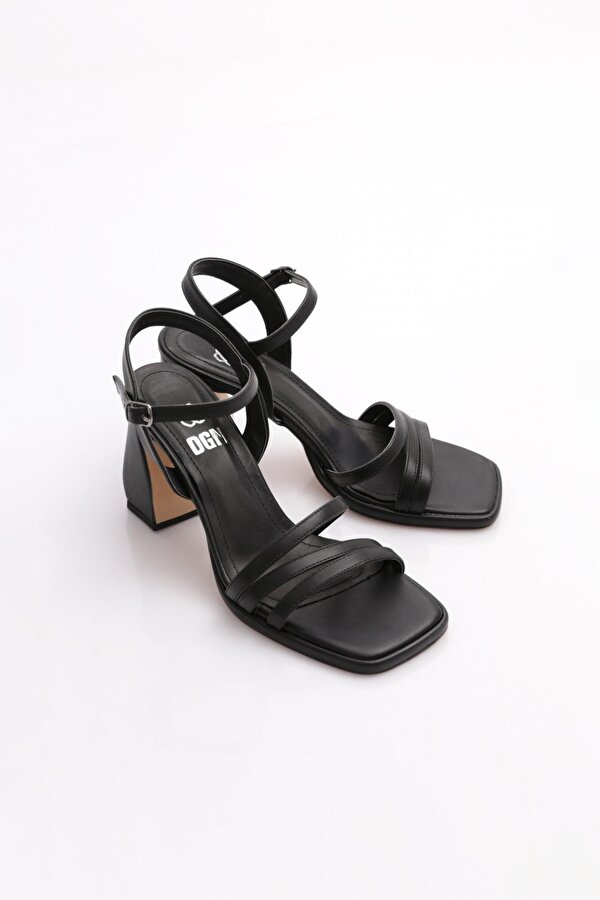 DGN Pm221-K503 Kadin Bilekten Bağlama Üç Şerit Topuklu Ayakkabi