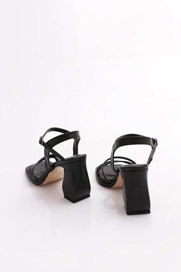 DGN Pm221-K503 Kadin Bilekten Bağlama Üç Şerit Topuklu Ayakkabi