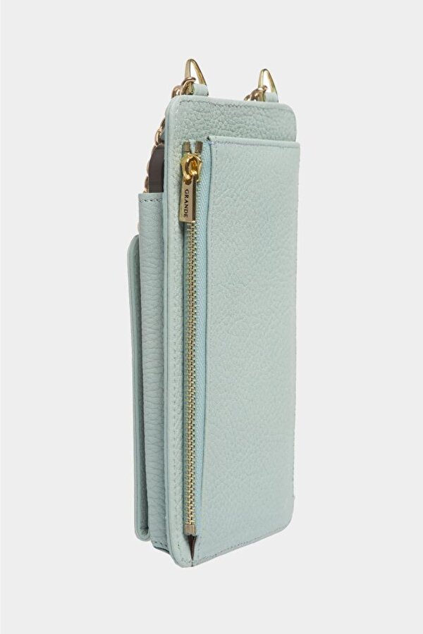 GRANDE Hakiki Deri Kadın Telefon Çantası Mint 2783