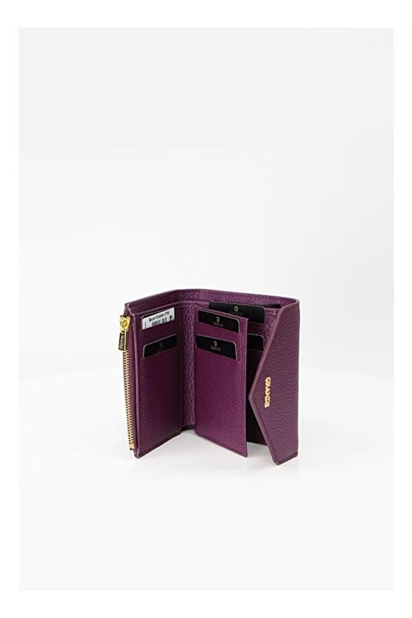 GRANDE Hakiki Deri Kadın Cüzdan Mürdüm 2785