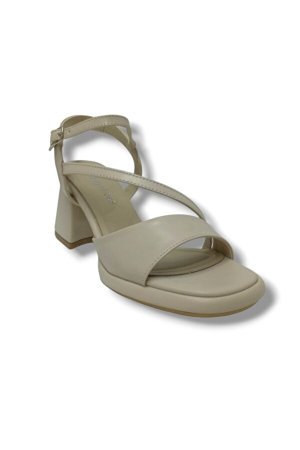 ERBAY 402-25 Deri Anatomik Kalın Topuklu Kadın Sandalet