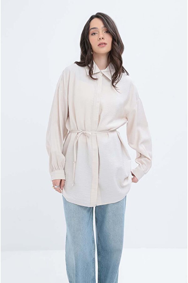 Allday İnce Kuşaklı Kadın Gömlek S51304A0