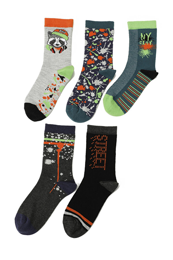 Polaris STREET 5 LI SKT- 5PR Çok Renkli Erkek Çocuk Soket Çorap