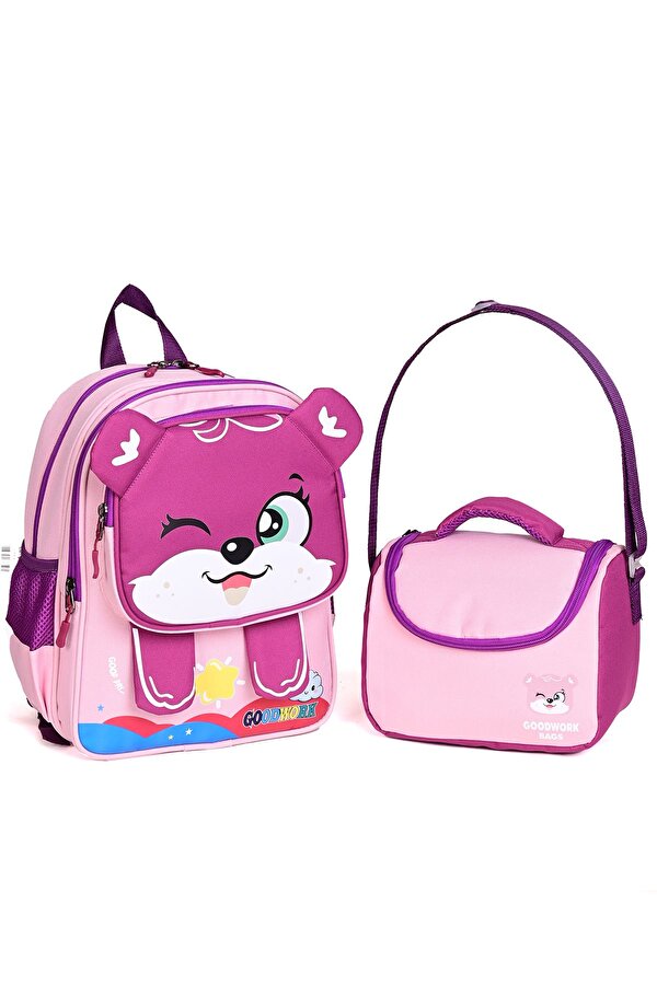 Wander 2'li Anaokulu ve 1. Sınıflar İçin Okul ve Beslenme Çanta Seti – Sevimli Karakter Tasarımı