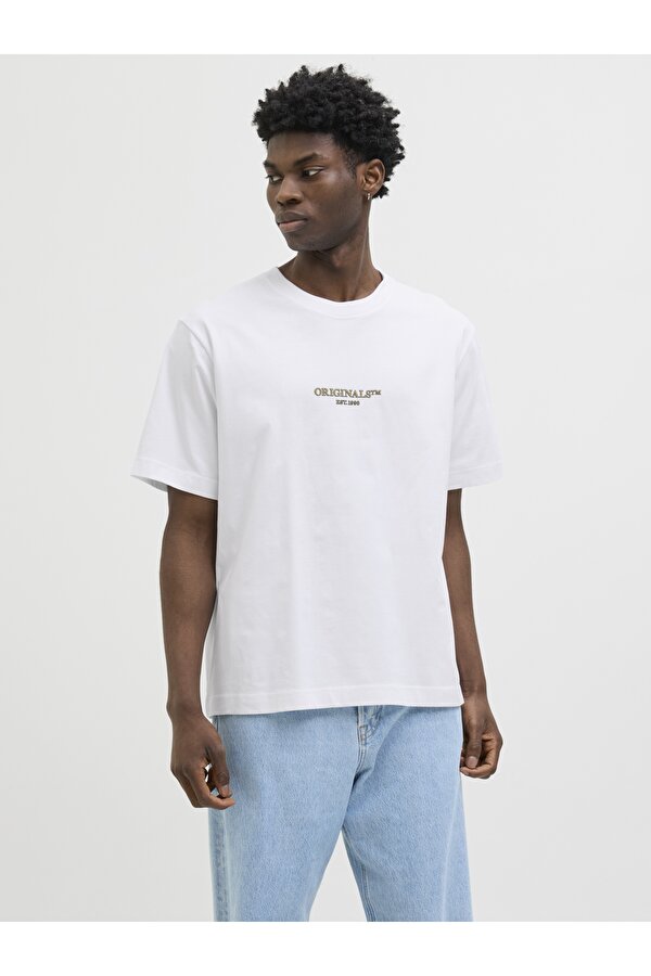 Jack & Jones Jack Jones Jorıslıngton Mınımal Brandıng Tee Ss Sn Erkek Beyaz Tshirt 12273157-01