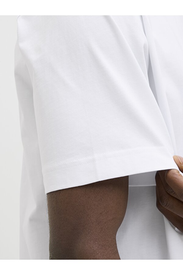 Jack & Jones Jack Jones Jorıslıngton Mınımal Brandıng Tee Ss Sn Erkek Beyaz Tshirt 12273157-01