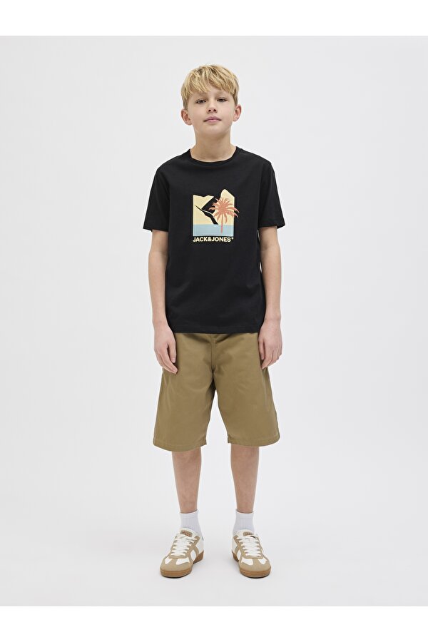 Jack & Jones Jack Jones Jjbarbados Tee Ss Crew Neck Jnr Çocuk Siyah Tshirt 12269841-02
