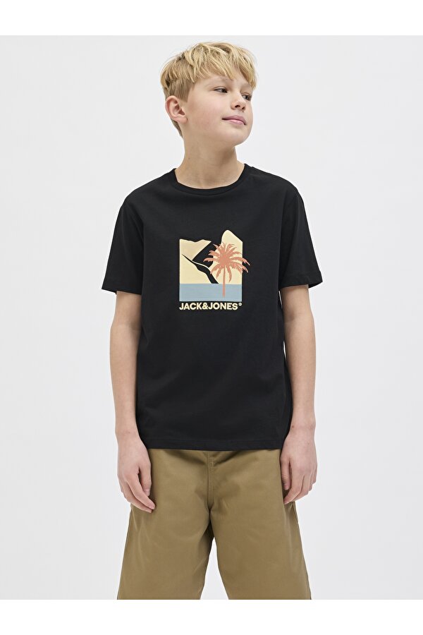 Jack & Jones Jack Jones Jjbarbados Tee Ss Crew Neck Jnr Çocuk Siyah Tshirt 12269841-02