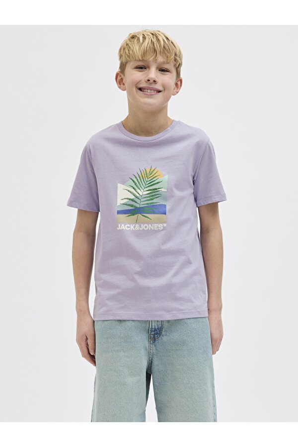 Jack & Jones Jack Jones Jjbarbados Tee Ss Crew Neck Jnr Çocuk Mor Tshirt 12269841-19