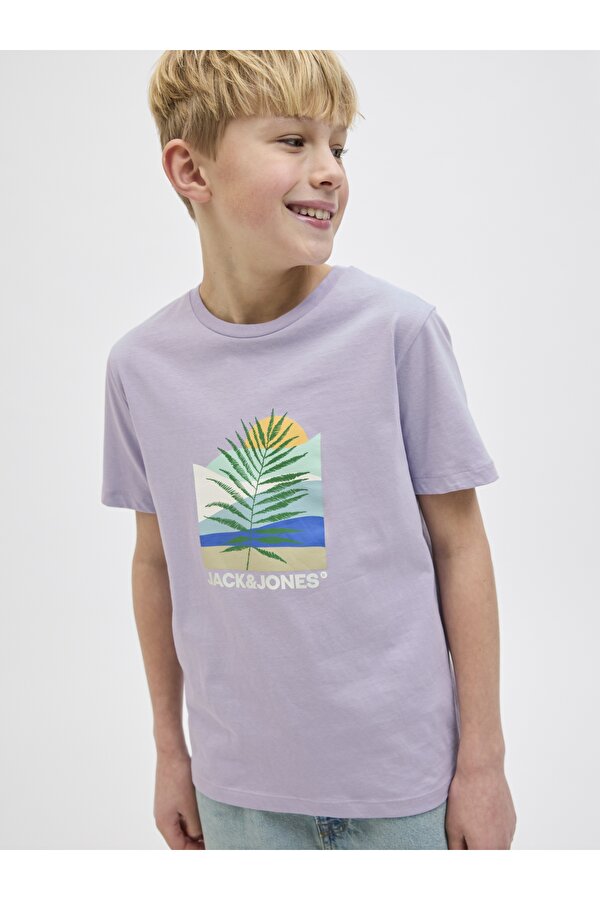 Jack & Jones Jack Jones Jjbarbados Tee Ss Crew Neck Jnr Çocuk Mor Tshirt 12269841-19