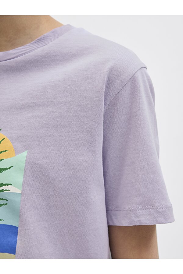 Jack & Jones Jack Jones Jjbarbados Tee Ss Crew Neck Jnr Çocuk Mor Tshirt 12269841-19