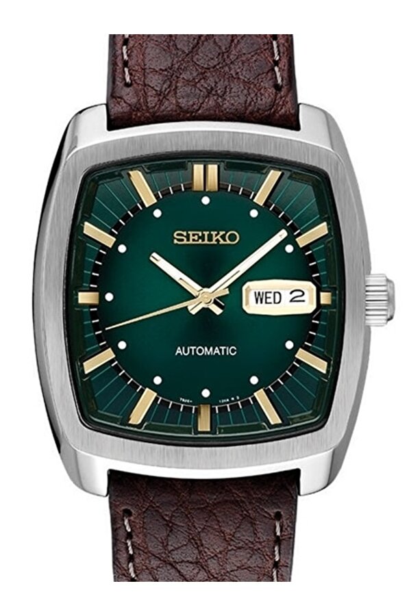 Seiko SNKP27 Time Saat Garantili Kare Kasa Deri Kordon Otomatik Mekanizma Kahverengi Erkek Kol Saati