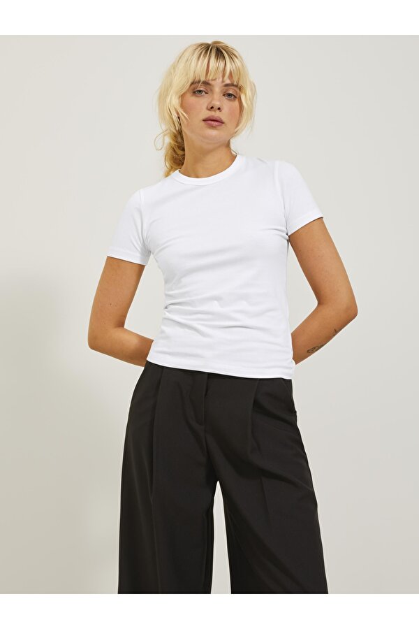 Jack & Jones Jack Jones Jxgıgı Str Ss Tee Jrs Sn Kadin Beyaz Tshirt 12248921-01