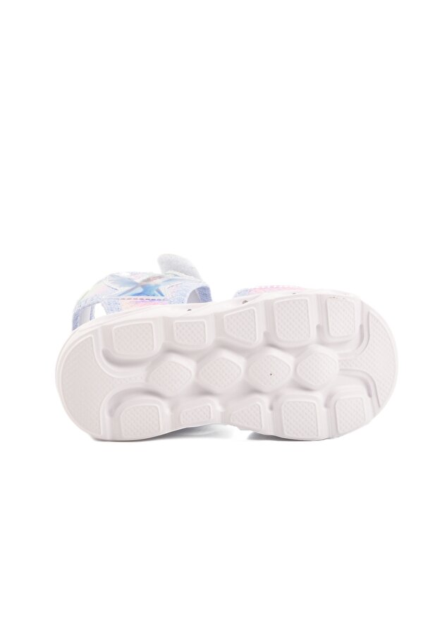 Ayakmod Mavi Cırtlı Işıklı Kız Bebek Sandalet 018129 B