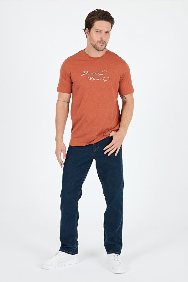 Rodi Regular Fit Pamuk Bisiklet Yaka Baskılı Penye Erkek Tişört 0011