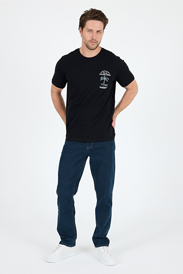 Rodi Regular Fit Pamuk Bisiklet Yaka Baskılı Penye Erkek Tişört 0027