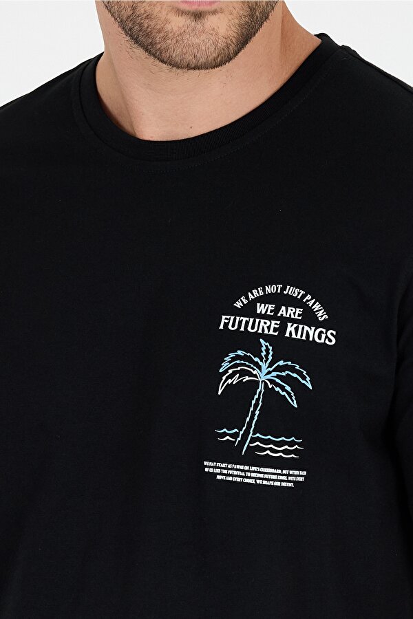 Rodi Regular Fit Pamuk Bisiklet Yaka Baskılı Penye Erkek Tişört 0027