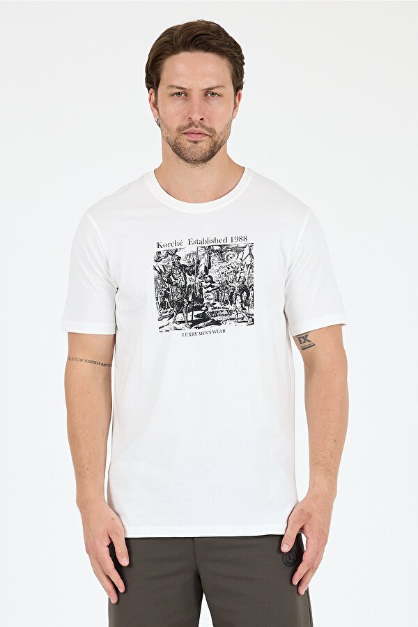 Rodi Regular Fit Pamuk Bisiklet Yaka Baskılı Penye Erkek Tişört 0018