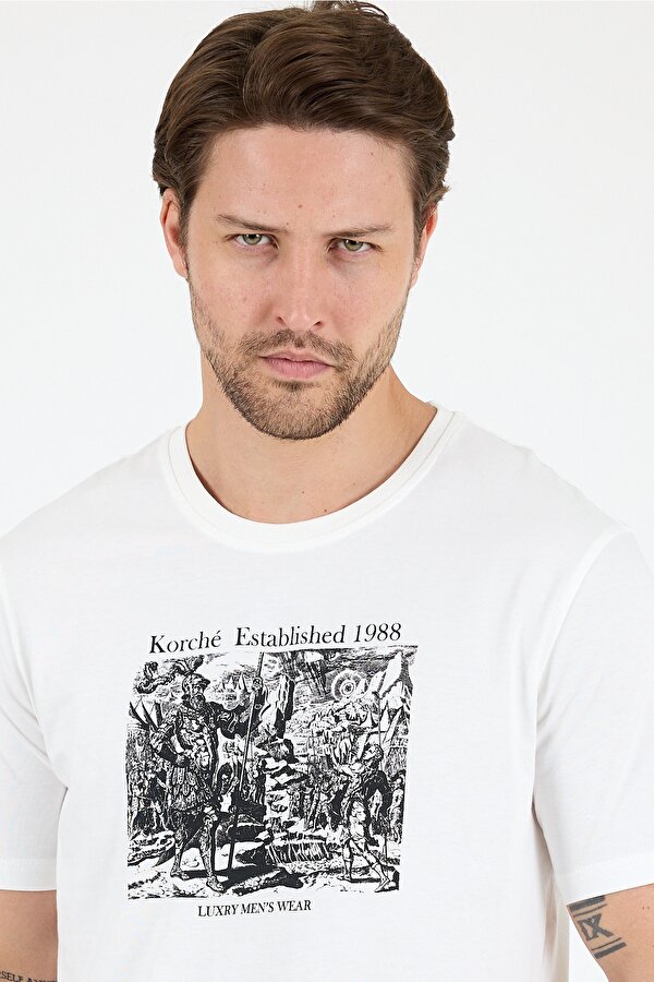 Rodi Regular Fit Pamuk Bisiklet Yaka Baskılı Penye Erkek Tişört 0018