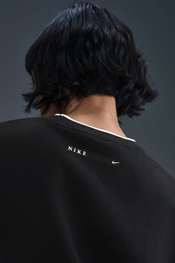 Nike W NSW PHNX FLC CREW GLS Siyah Kadın Sweatshirt