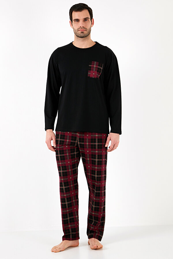 Buratti Erkek Pijama Takımı 6572001 SİYAH-BORDO