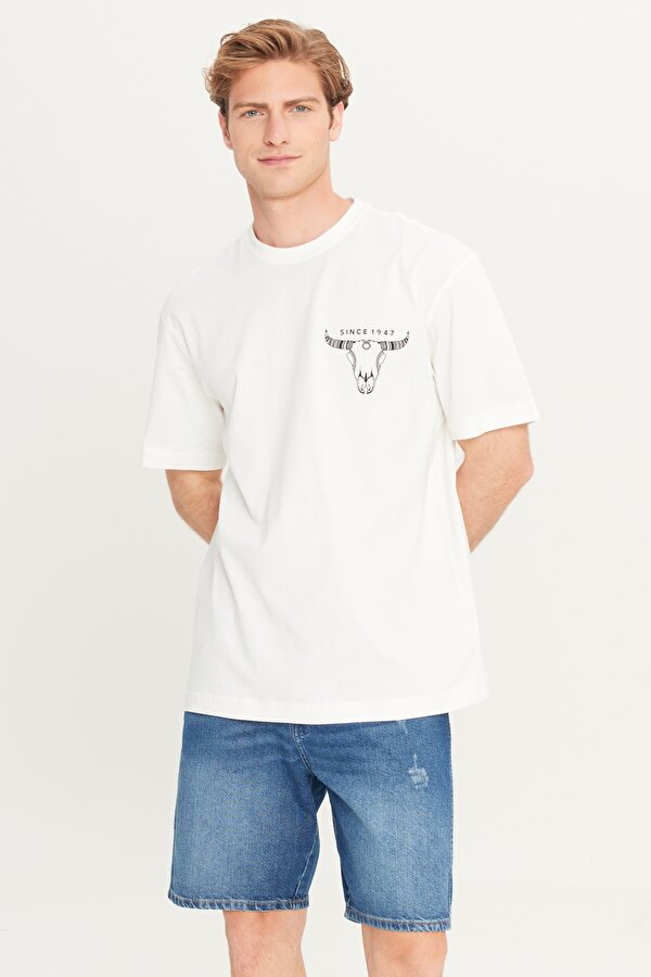 Wrangler Erkek T Shirt W241299 100 BEYAZ