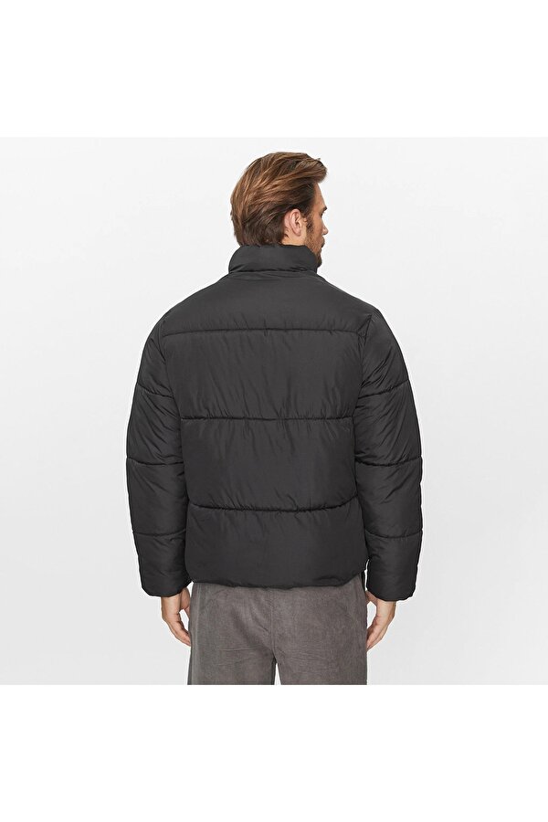 Jack & Jones Jack&Jones Max Puffer Erkek Siyah Dik Yaka Mont