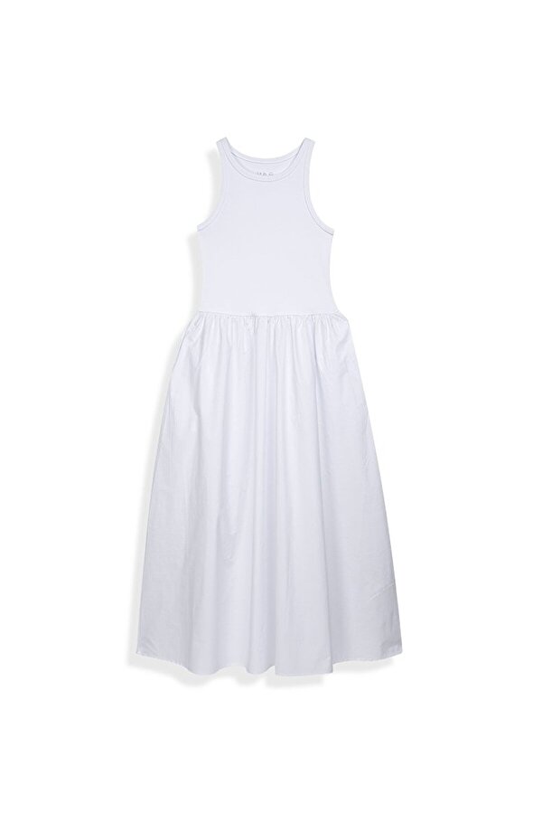 LTB Basıc Askılı Krem Elbise