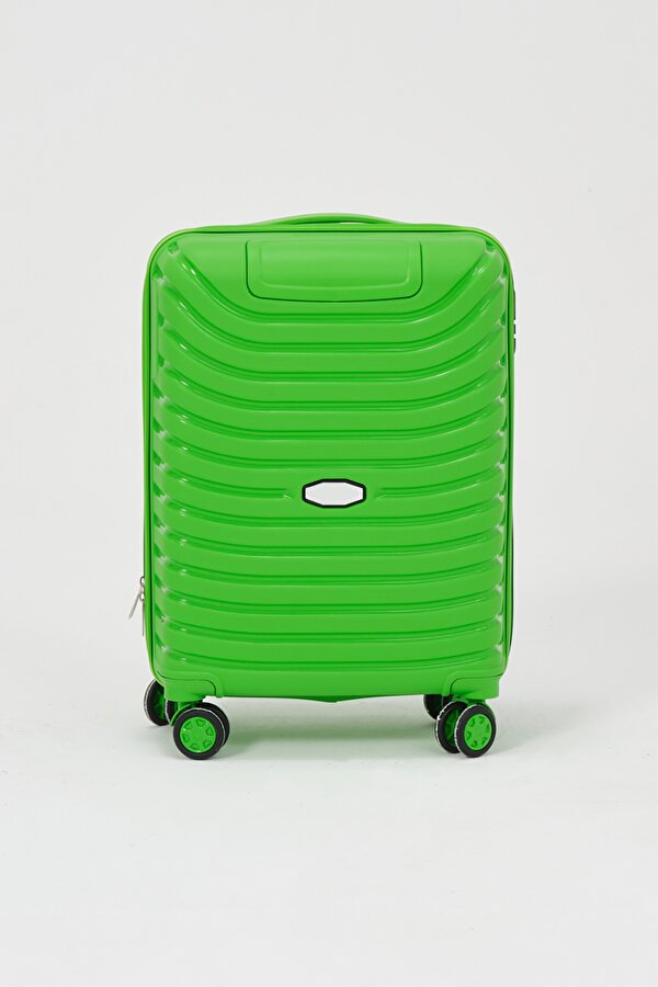 Tonny Black Unisex Yeşil Kabin Boy Küçük Silikon Kırılmaz PP Valiz