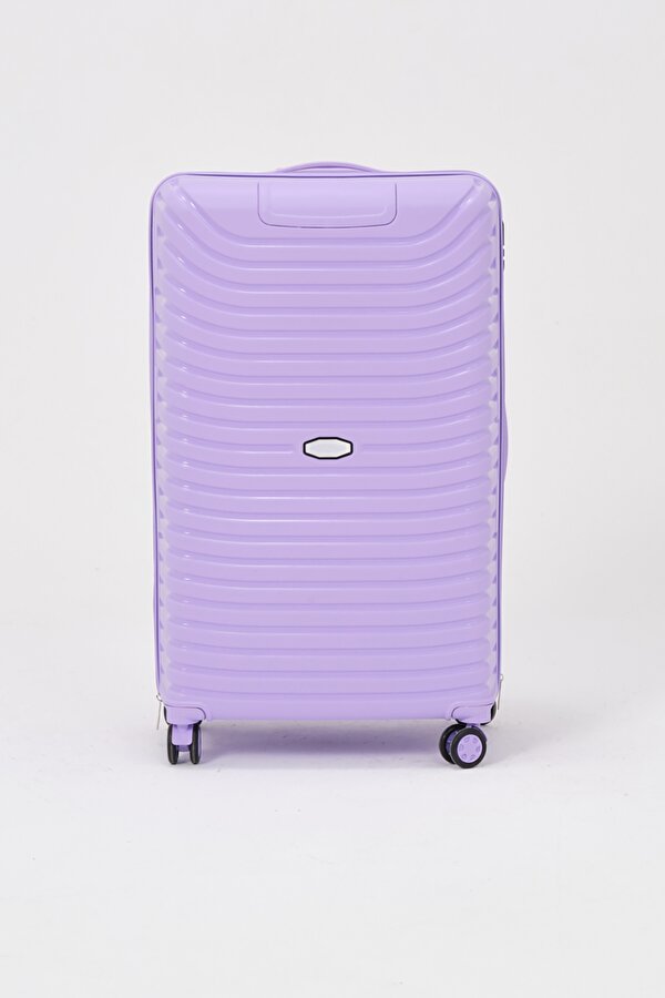 Tonny Black Unisex Lila Büyük Boy Silikon Kırılmaz PP Valiz