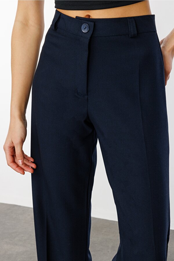 GENIUS STORE Kadın Yüksek Bel Wide Leg Kumaş Pantolon PANTOLON-004