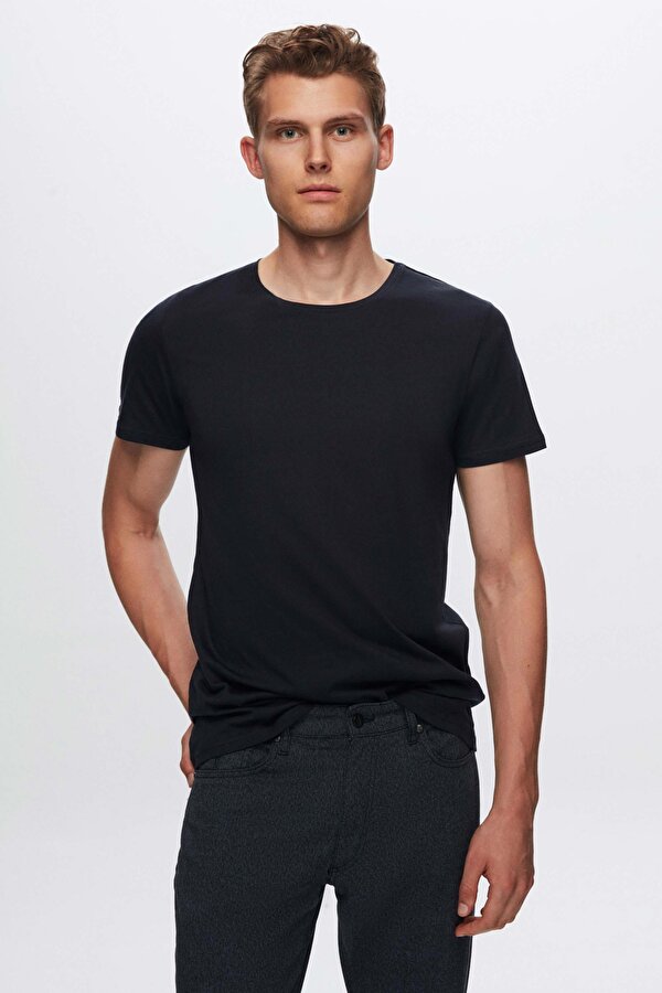 D'S damat Ds Damat Regular Fit Lacivert %100 Pamuk T-Shirt