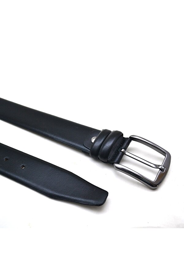 Street Mood Siyah Hakiki Deri 4 cm Casual Erkek Kemer