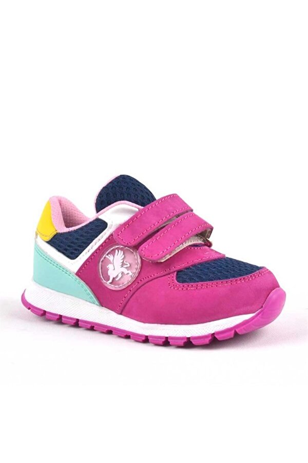 Rakerplus Hakiki Deri Fuşya Pembe Cırtlı Kız Bebek Spor Ayakkabı