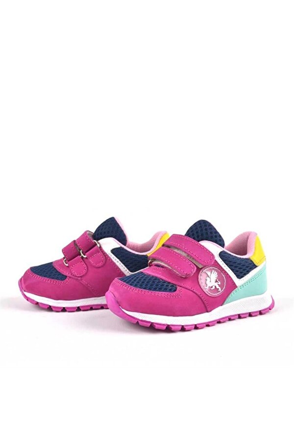 Rakerplus Hakiki Deri Fuşya Pembe Cırtlı Kız Bebek Spor Ayakkabı