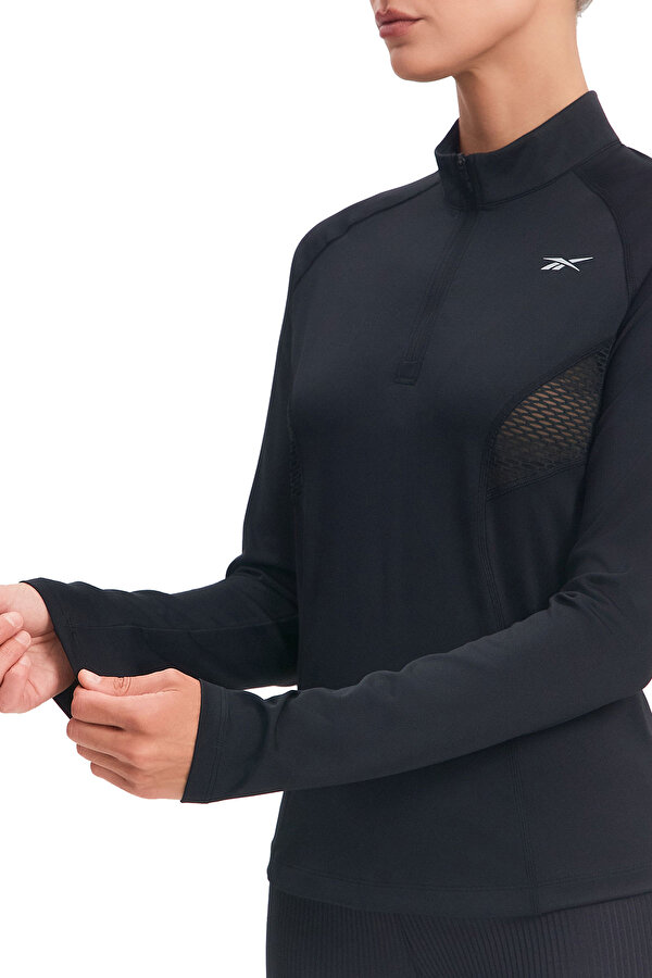 REEBOK Clothing Reebok Running 1/4 Zip Черный