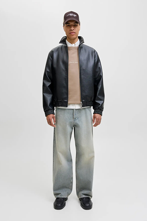 Jack & Jones Erkek Jornorrebro Rahat Kalıp Bisiklet Yaka Sweatshirt 12282893 Mocha