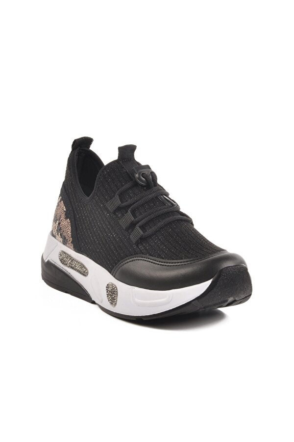 Ayakmod Siyah Anorak Bağcıklı Kadın Sneaker 702417 Z