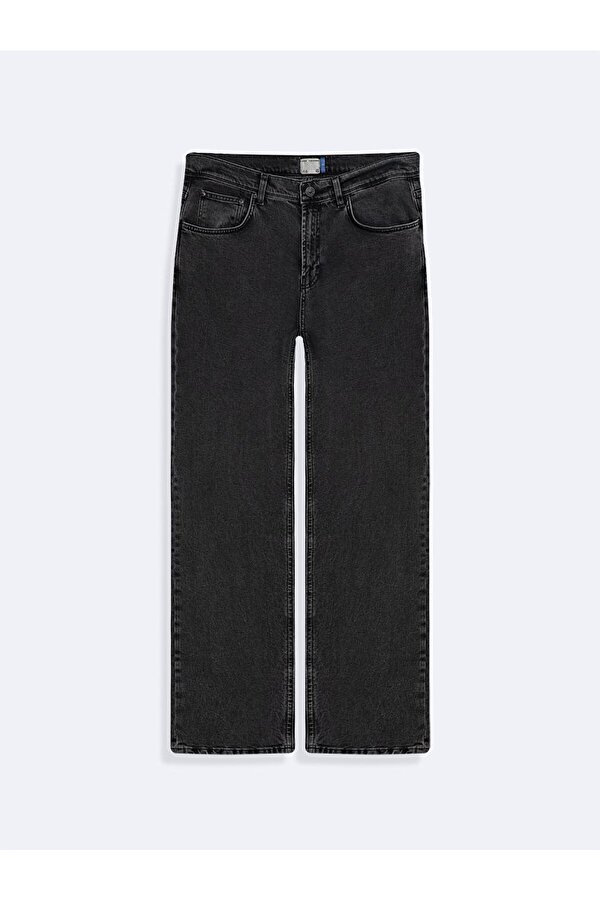 Lıoren Düz Paça Orta Bel Jean Pantolon