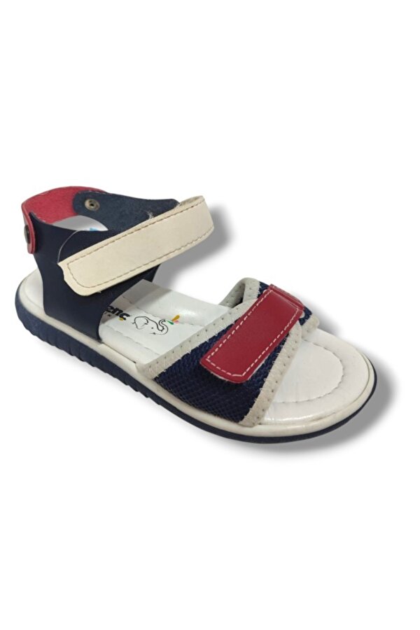 ŞİRİNGENÇ Şiringenç 1543-20 Anatomik Çirt Bant Örgü Kumaş Erkek Çocuk Sandalet Lacivert Kırmızı 26-30